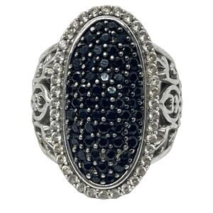 Sterling Silver Ring 925 Size 7.5 Samara Jewelry Designs Lovemore Black Spinel